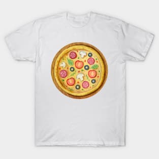 Pizza Dish Watercolor T-Shirt